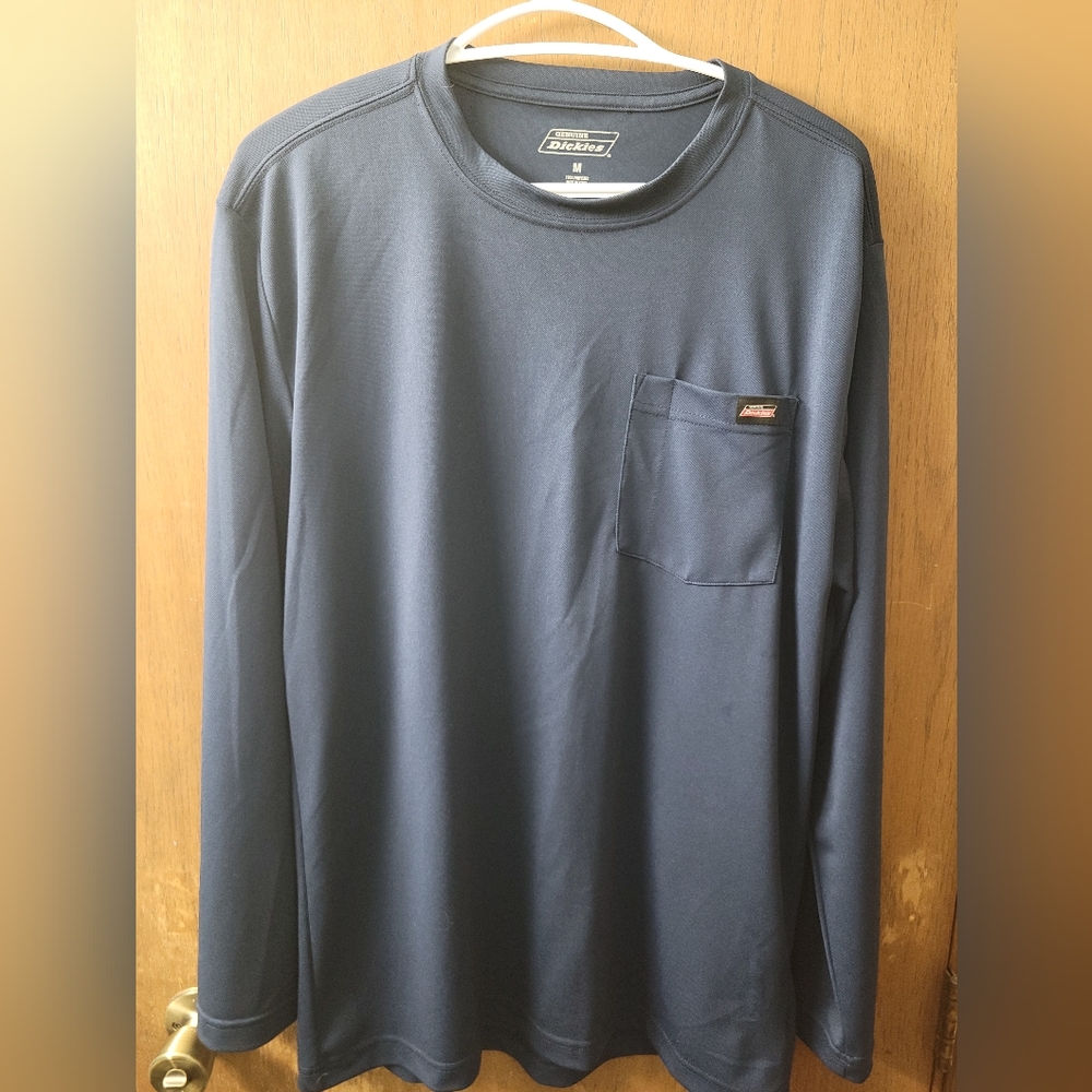 Mens Dickies Long Sleeve Navy Shirt